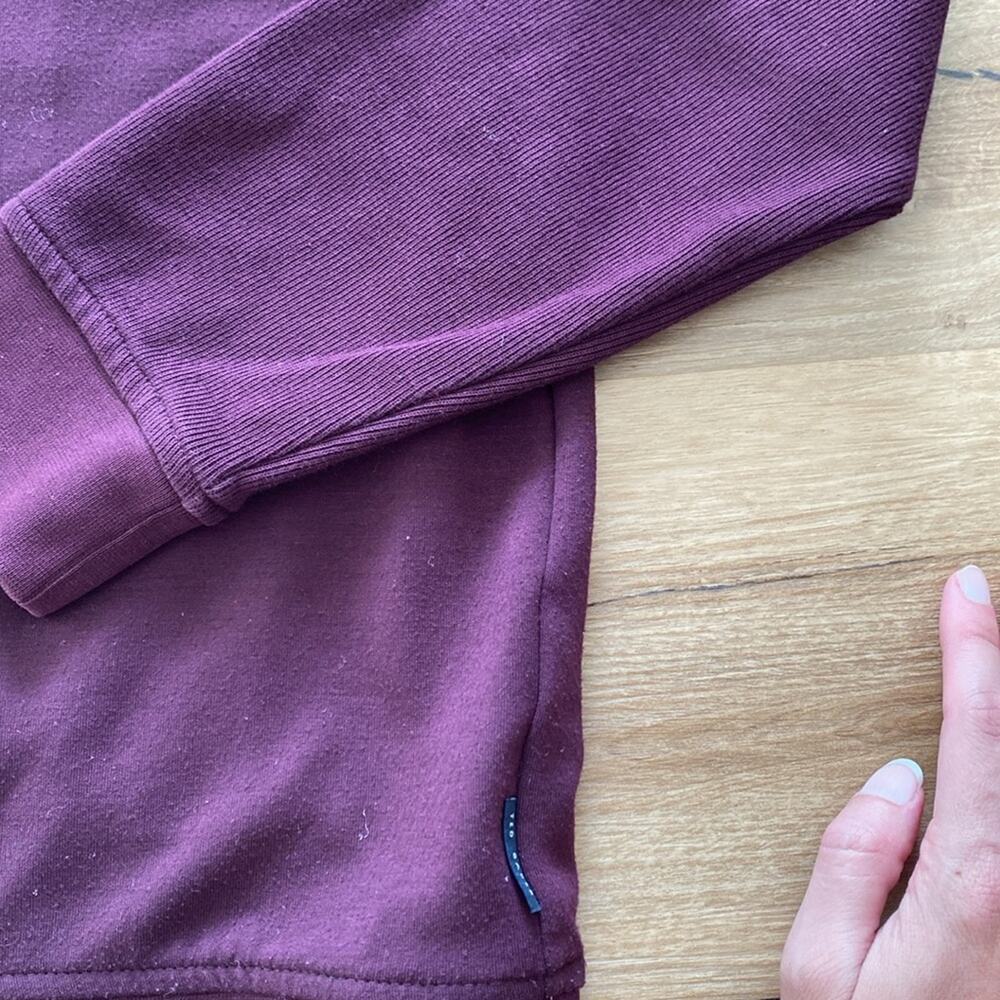 Ted Baker Bevyhil Quarter Zip Pullover Sweater Burgundy Mock Funnel Neck Sz L 4 - Picture 5 of 8